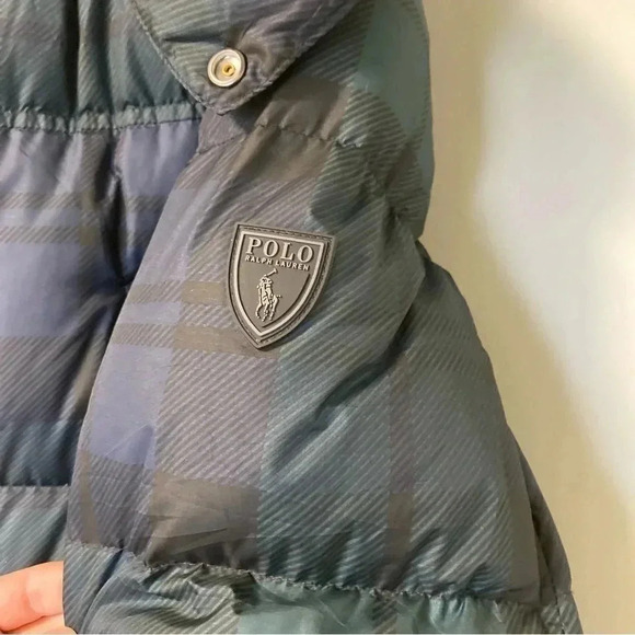 NWOT Polo by Ralph Lauren tartan down long jacket with hood - Picture 5 of 16